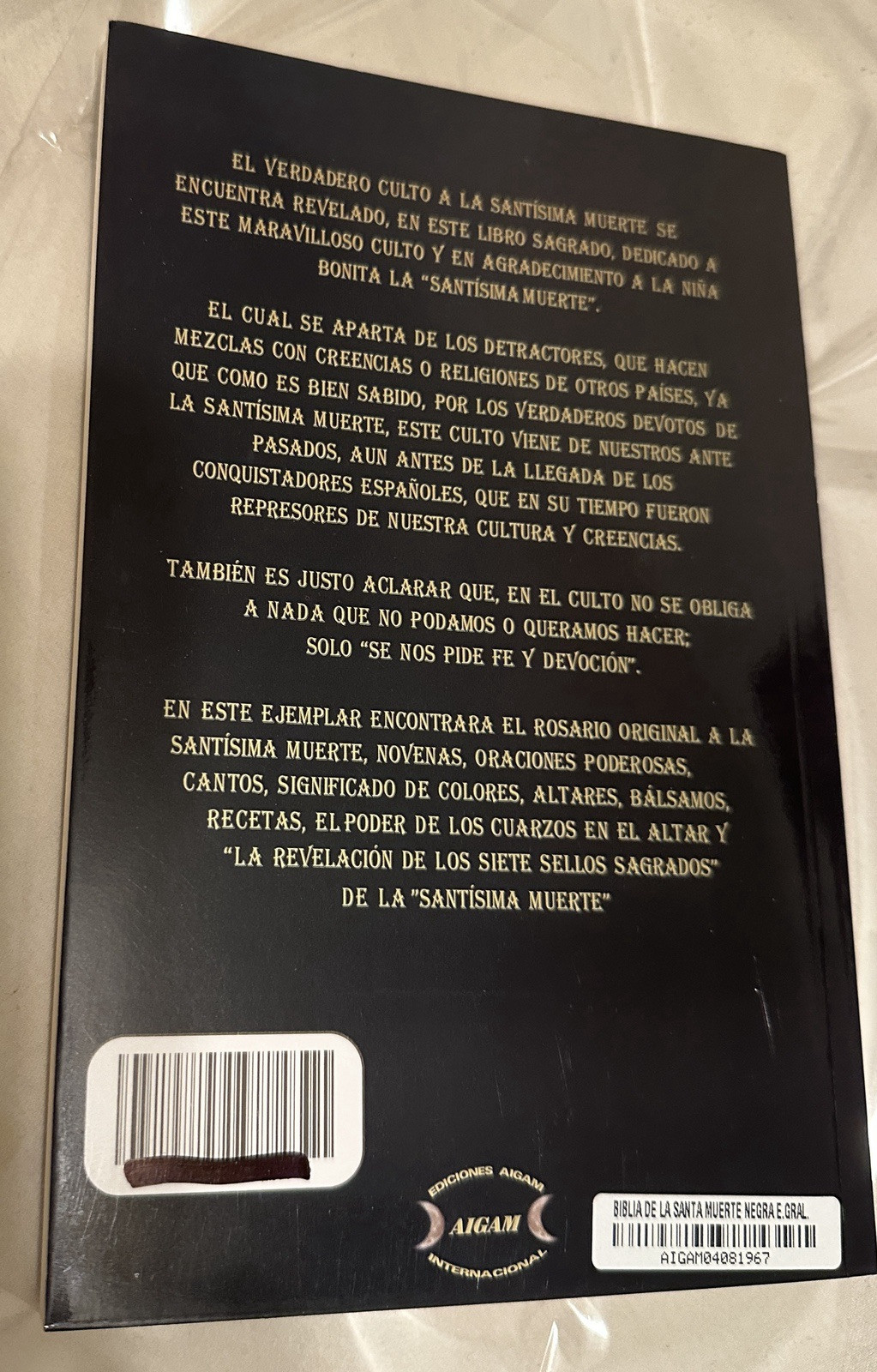 Libro Book Sagrada Biblia De La Santisima Muerte Bible Santa Muerte 184 Pages