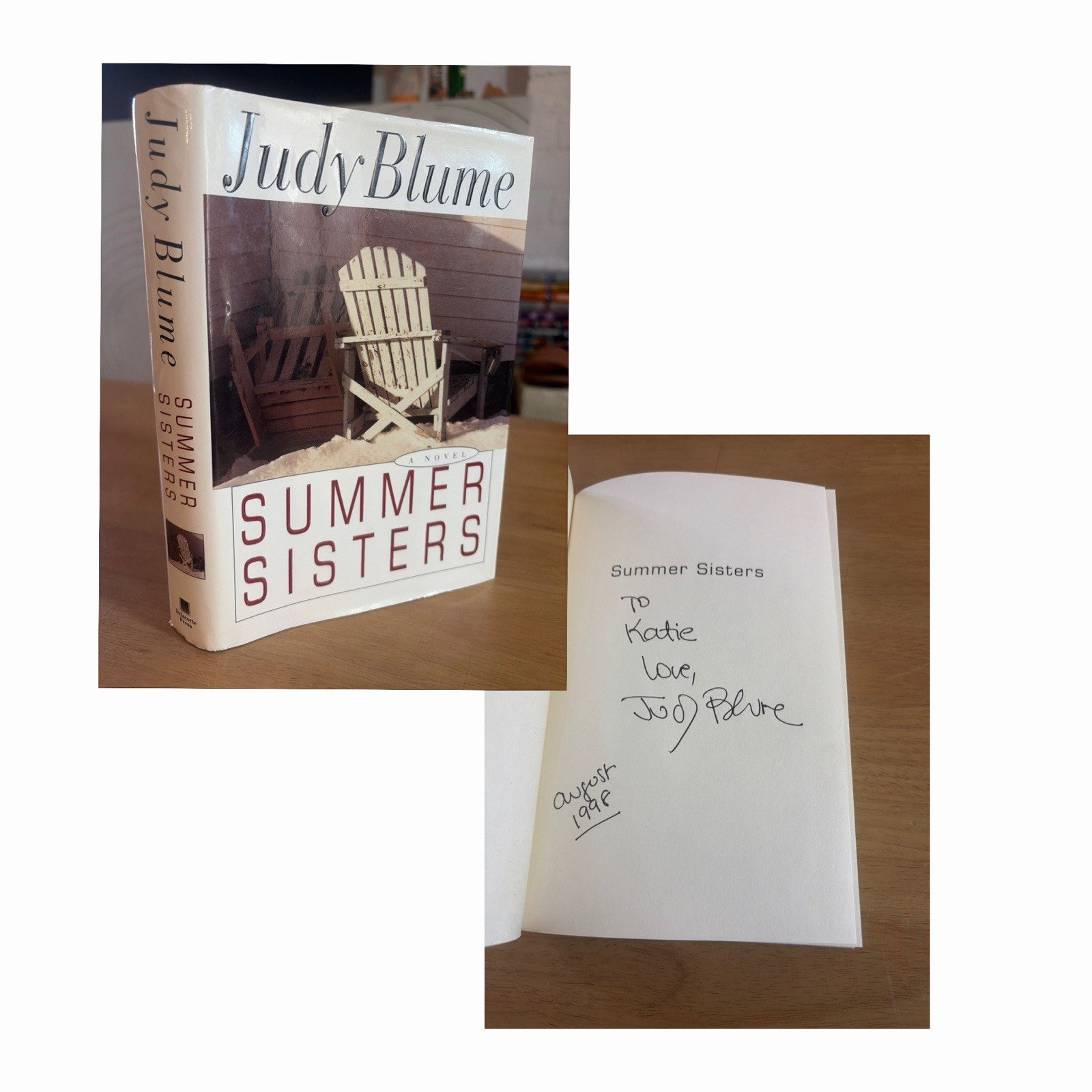 SIGNED Summer Sisters By Judy Blume HCDJ FINE/NF ~ UNREAD COPY : To Katie
