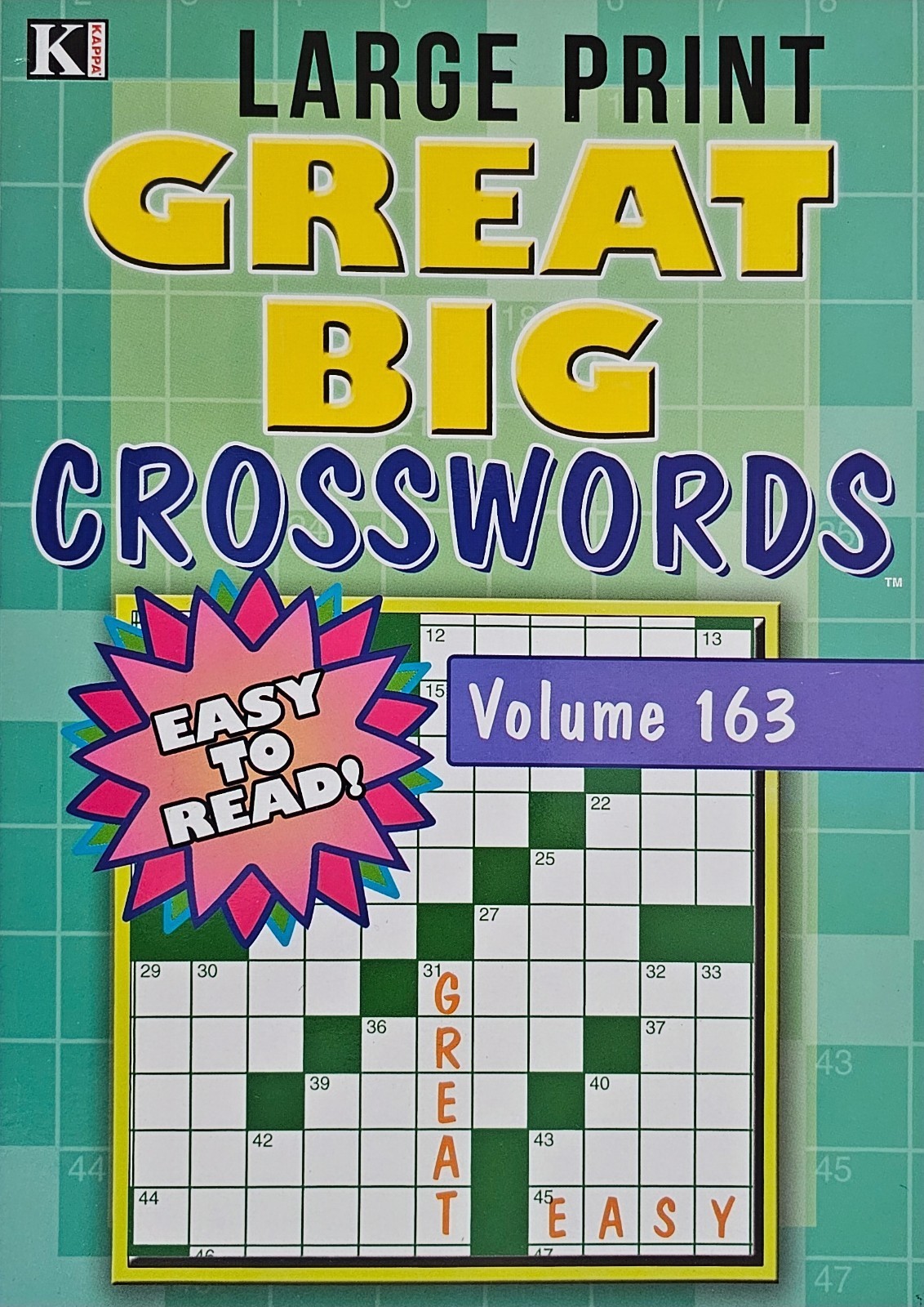 New 4 Large Print Great Big Crosswords Kappa Puzzle Books Vol#163-166 Fun Hobby