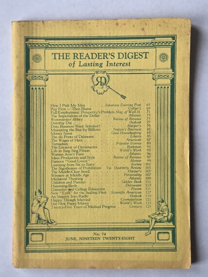 Antique 1928 The Reader’s Digest of Lasting Interest Magazine Booklets U Choose
