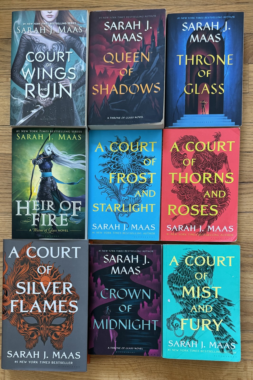 Complete Set THRONE OF GLASS 1-4 Court Thorns Roses 1-5 Sarah J. Maas Lot 9