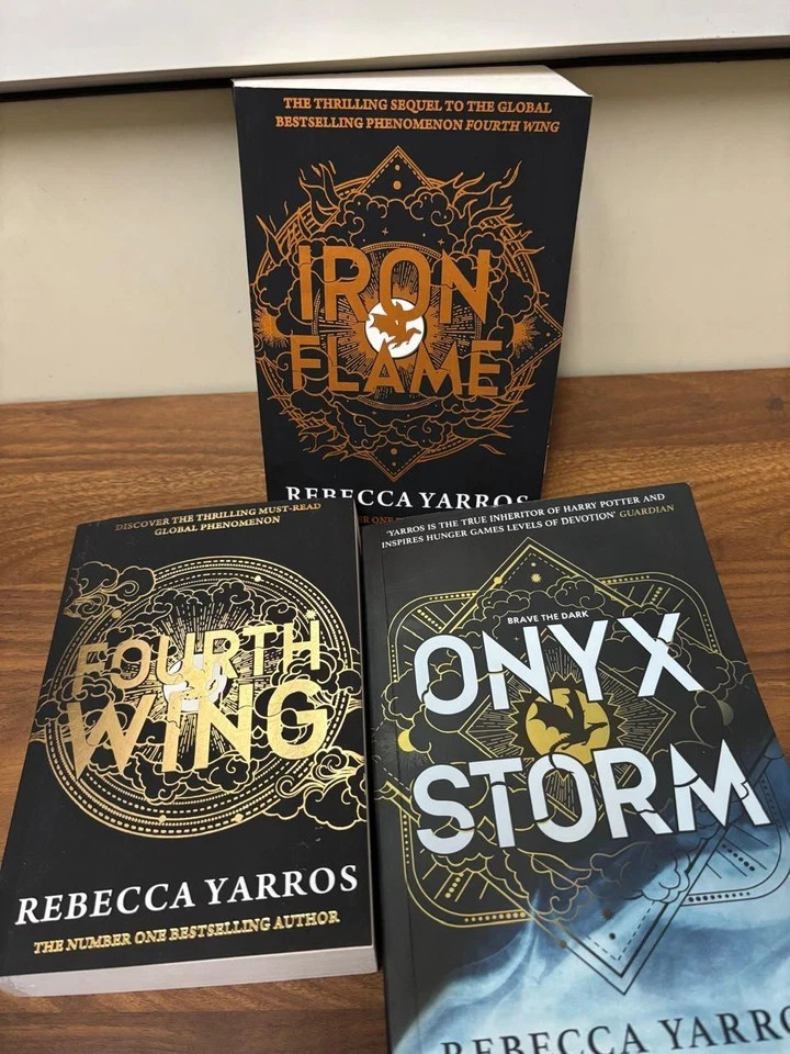 Onyx Storm + Iron Flame + Fourth wing by Rebecca Yarros 3 books set Paperback