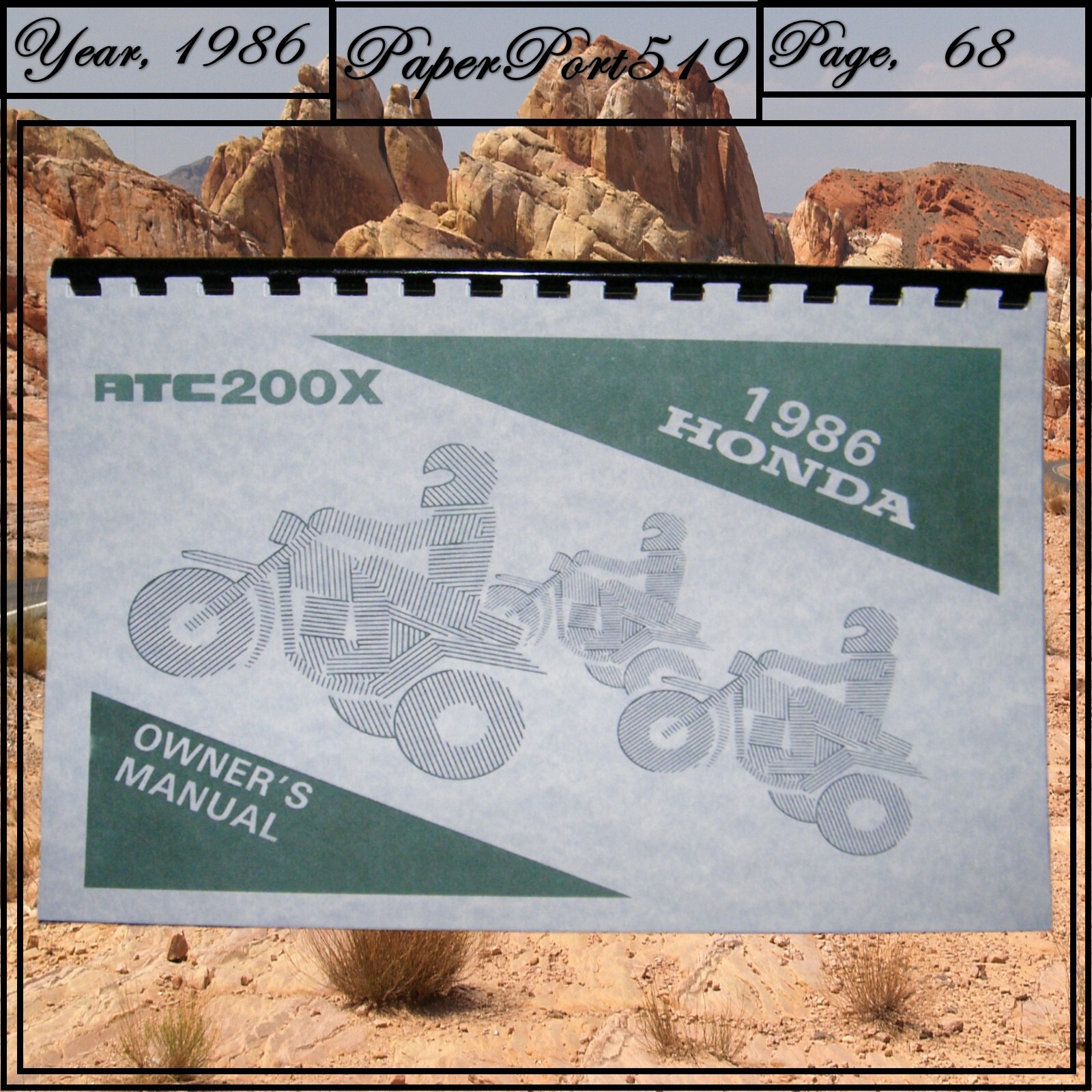 1986 Honda ATC200X Owner’s Manual 68 Pages