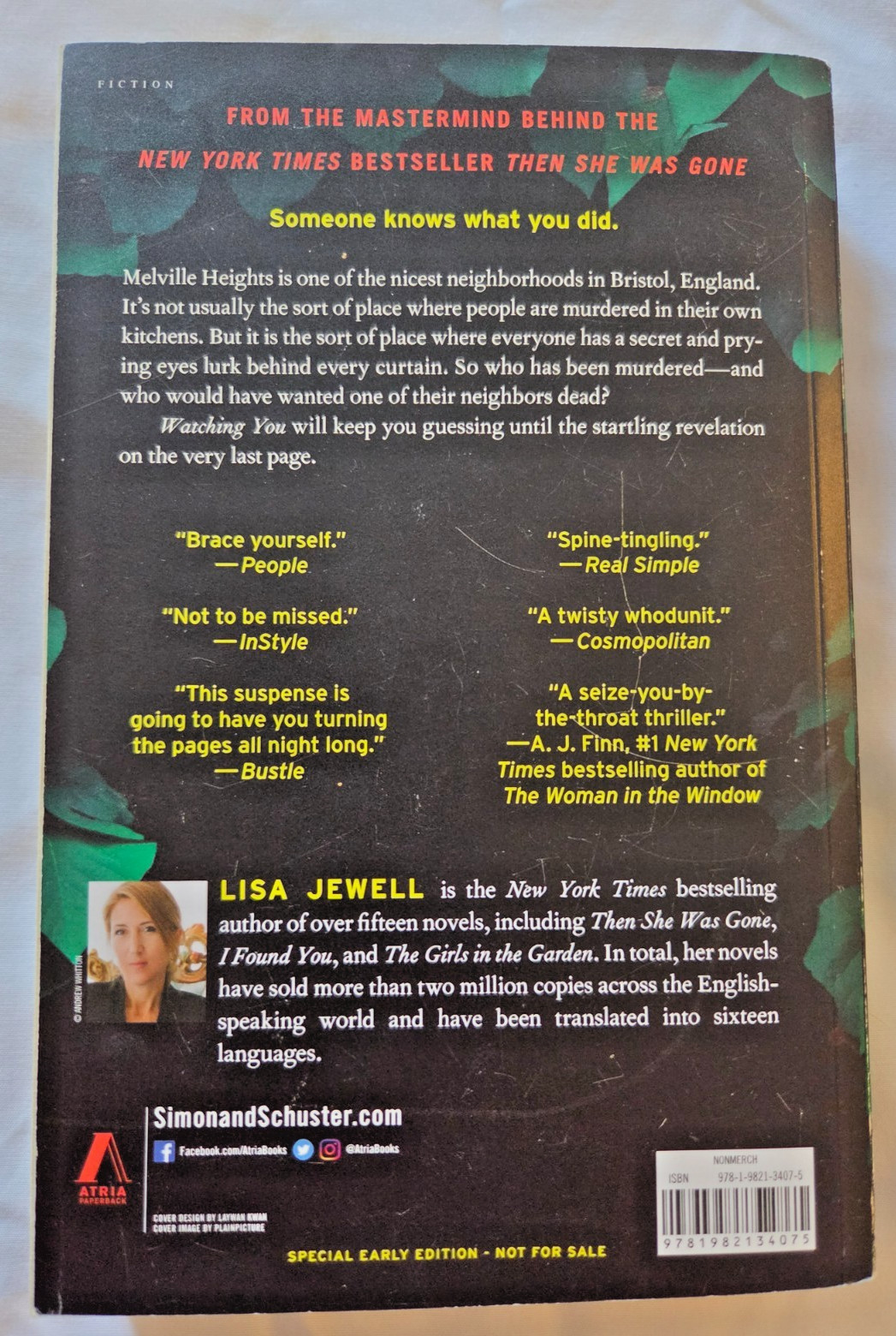 WATCHING YOU Lisa Jewell Advance Reading Copy ARC Thriller PB