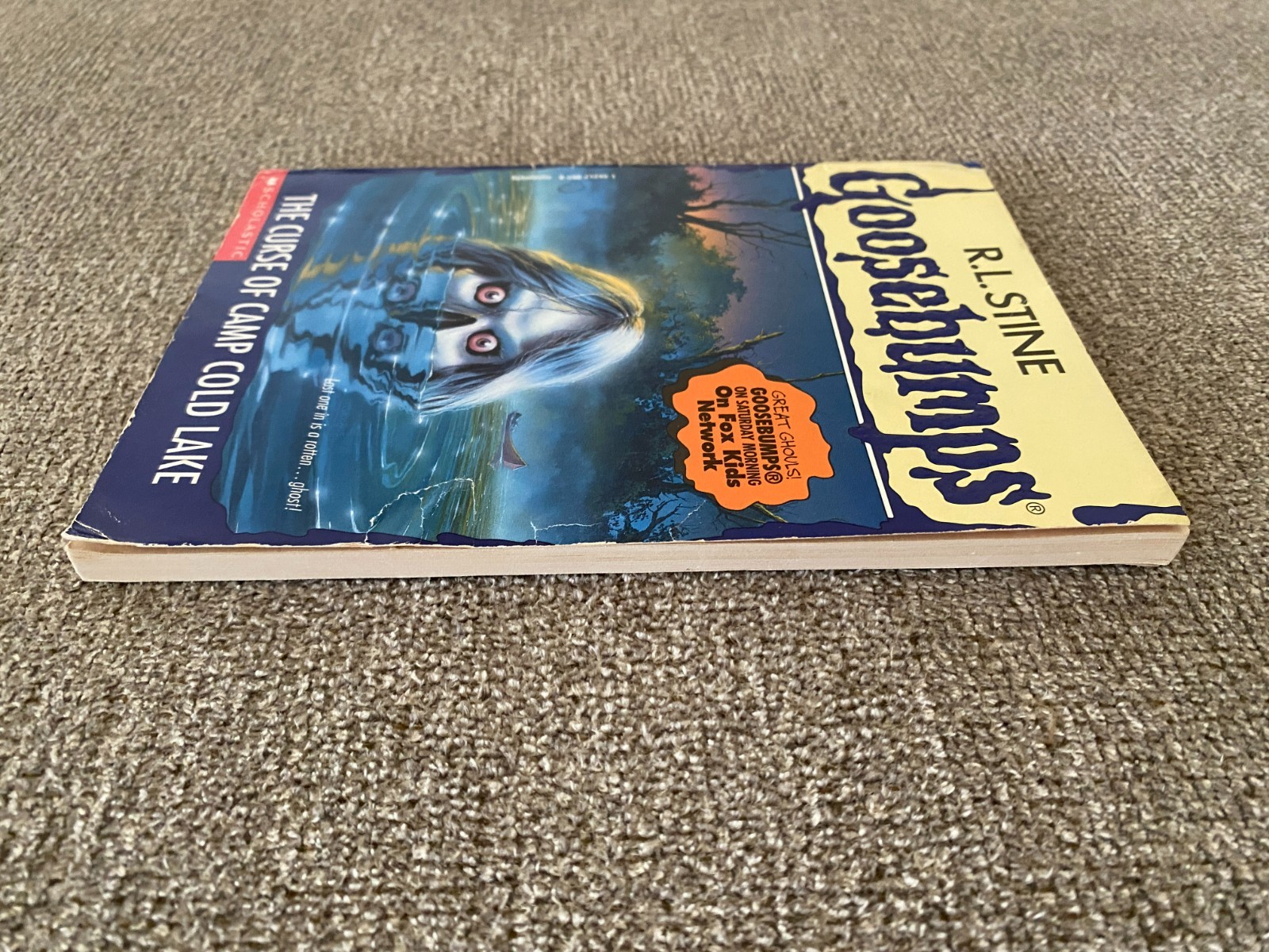 Good Thin Edition 1st print Goosebumps #56 The Curse of Camp Cold Lake ~ Stine