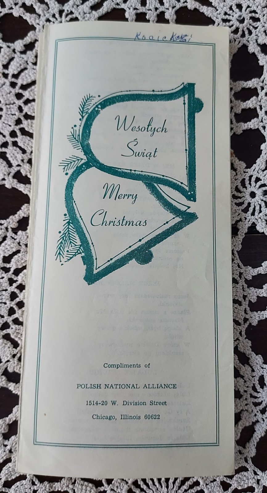 Vtg Wesotych Swiat Merry Christmas Phamphlet Book Songs Polish National Alliance