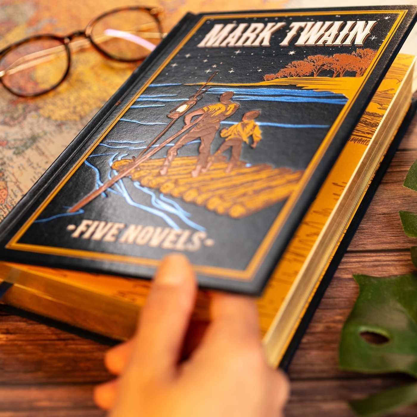 MARK TWAIN 5 Novels: Tom Sawyer, Huckleberry Finn +3 Leather Bound Collectible