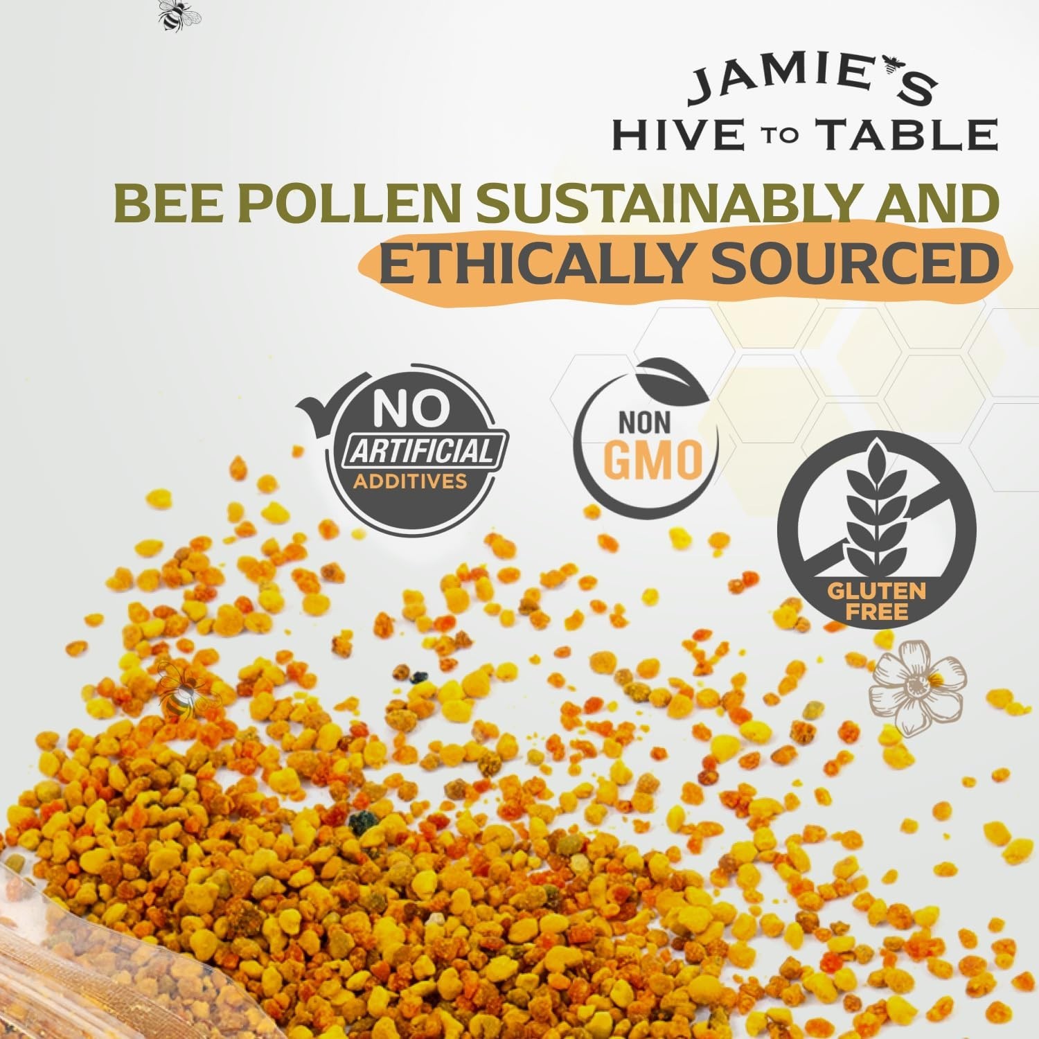 Raw Bee Pollen 10 oz – 100% Pure Natural Flower Harvest, Fresh for Smoothies & R