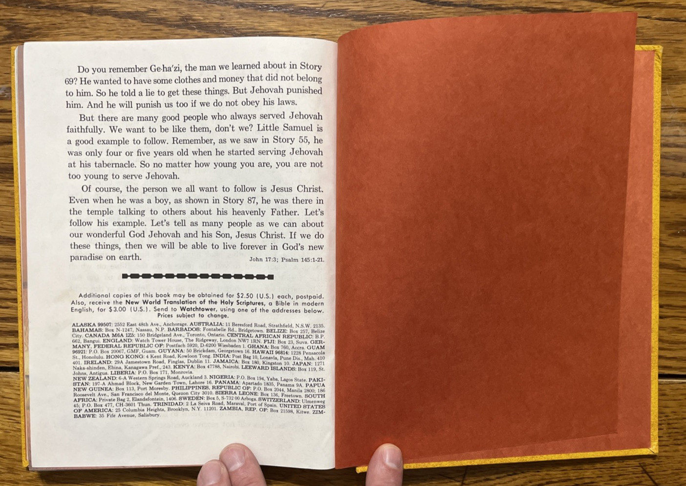 My Book of Bible Stories Watch Tower Bible & Tract Society 1978 *FIRST ED. *NICE
