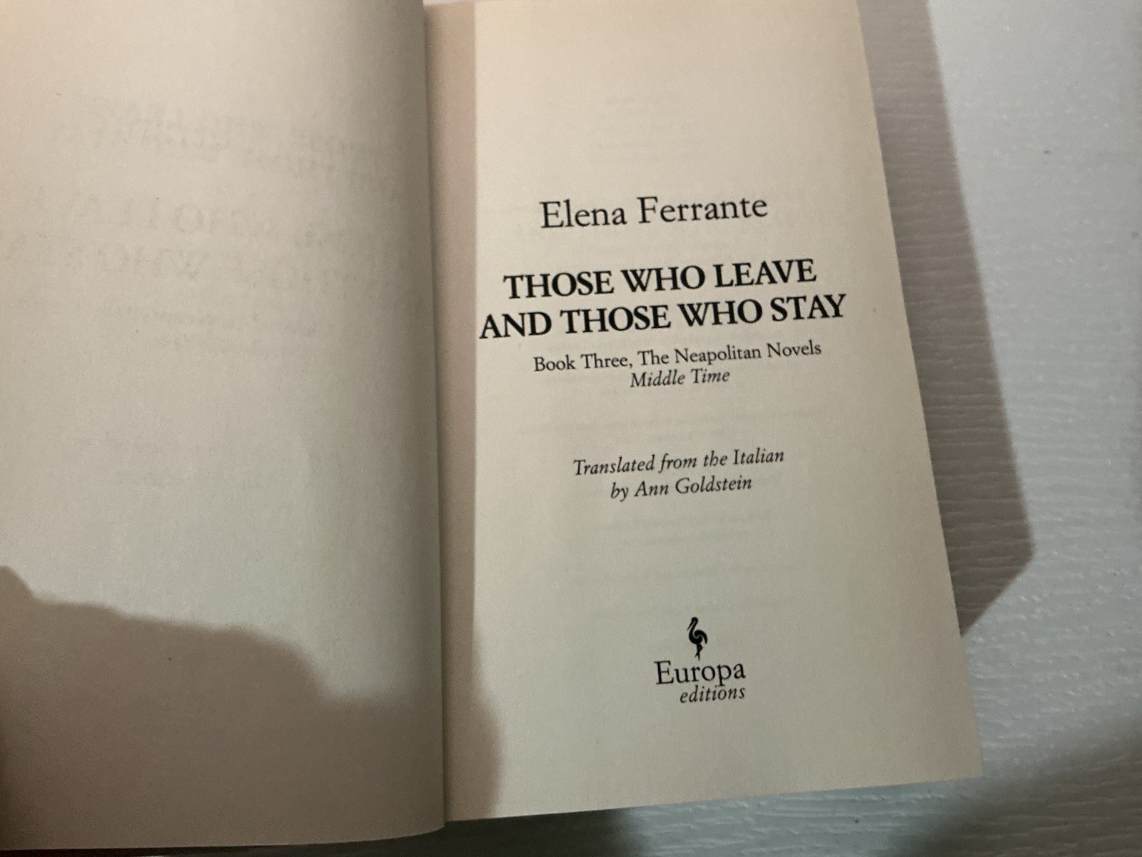 Neapolitan Novels Book One And Three by Elena Ferrante Paperback Like New