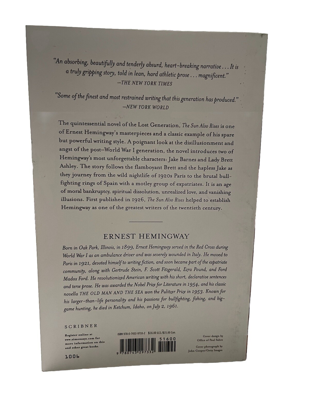 The Sun Also Rises – Paperback By Hemingway, Ernest – Like new
