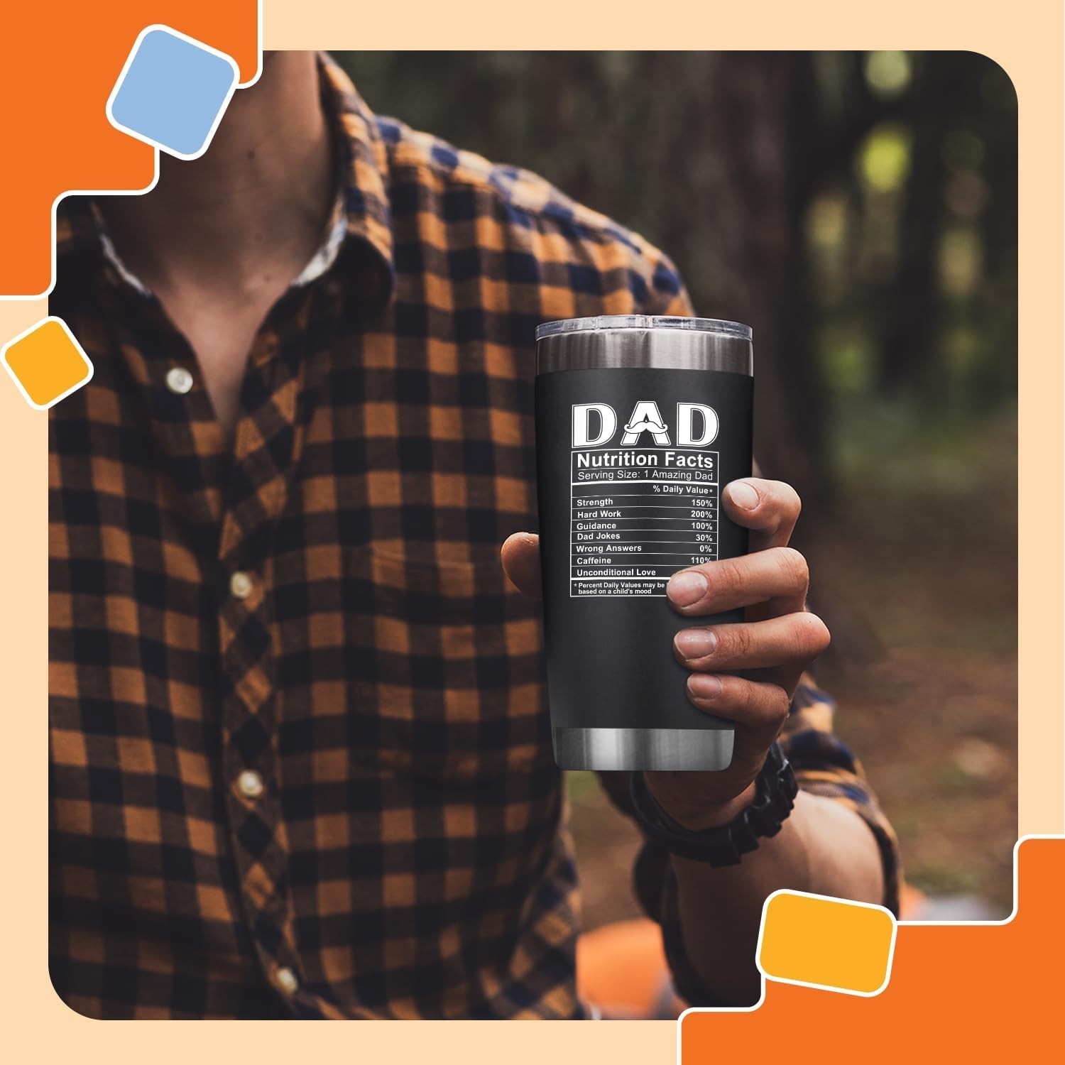 Funny and Functional 20 Oz Stainless Steel Tumbler – Gifts for Dad from Kids