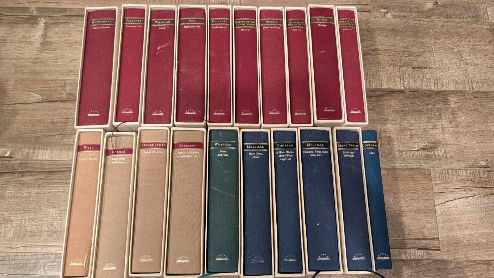 Lot of 20 Library of America Hardcover Books w/ Slipcases Twain Melville Poe LOA