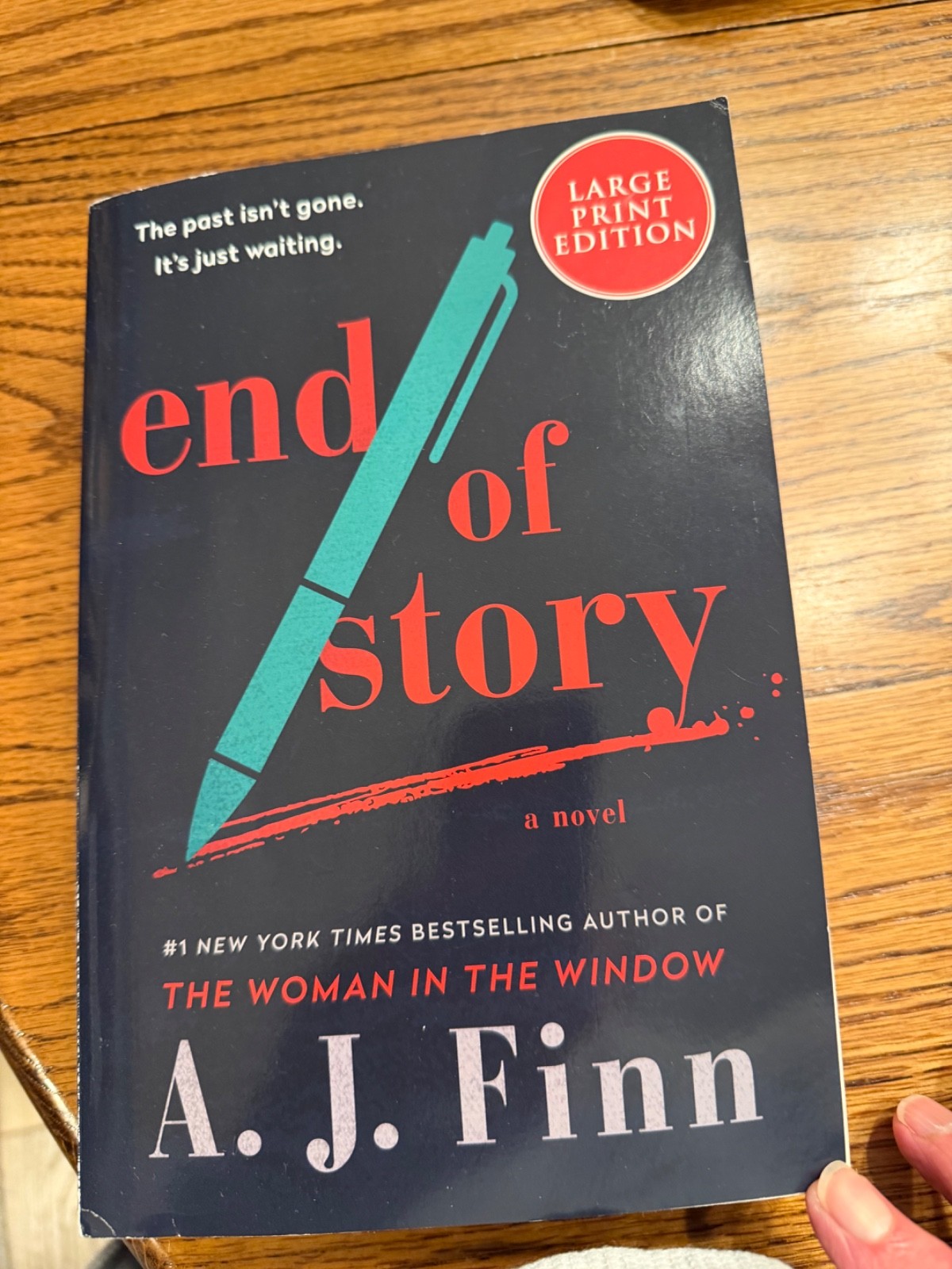 A. J. Finn – End of Story – LARGE PRINT – Paperback – Pre-owned