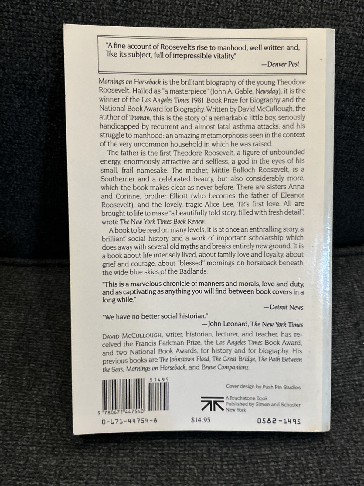 Mornings on Horseback David McCullough Paperback Theodore Roosevelt