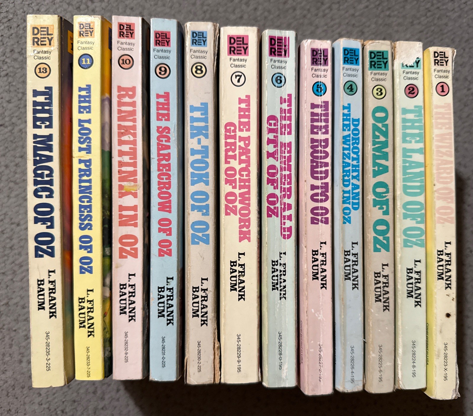 12 Del Rey Wizard of Oz Books Set L. Frank Baum Lot Vintage