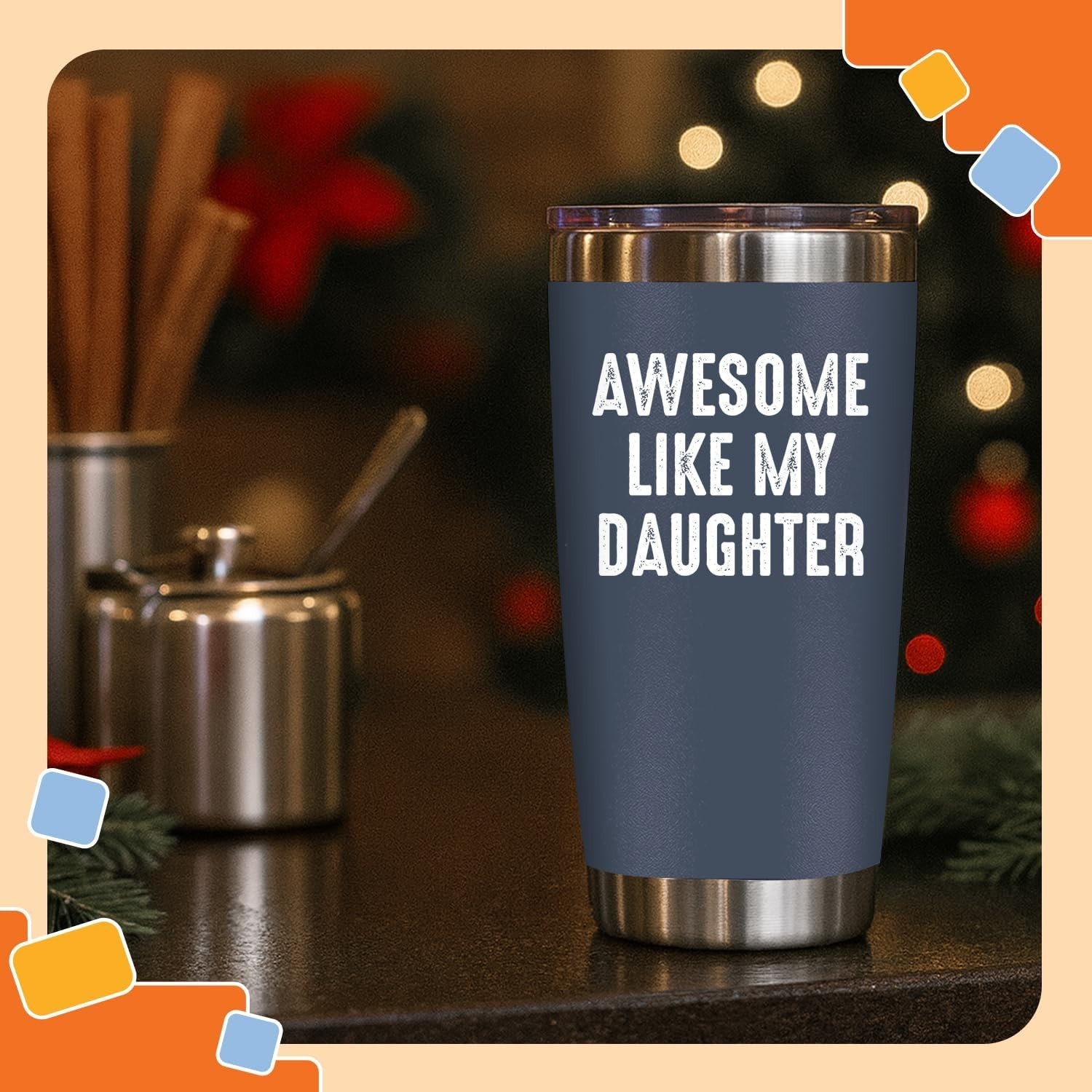 Awesome Like Daughter Navy 20 Oz Tumbler – Perfect Gift for Dad from Daughter