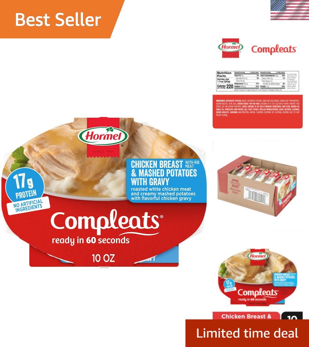 Convenient Chicken Breast & Gravy with Mashed Potatoes – 6-Pack, 10 oz Each