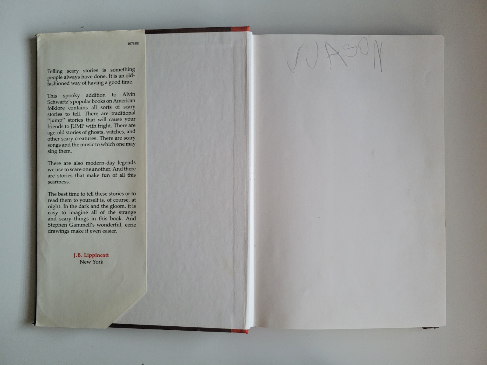 1981 TRUE 1ST EDITION HARDCOVER SCARY STORIES TO TELL IN THE DARK ALVIN SCHWARTZ