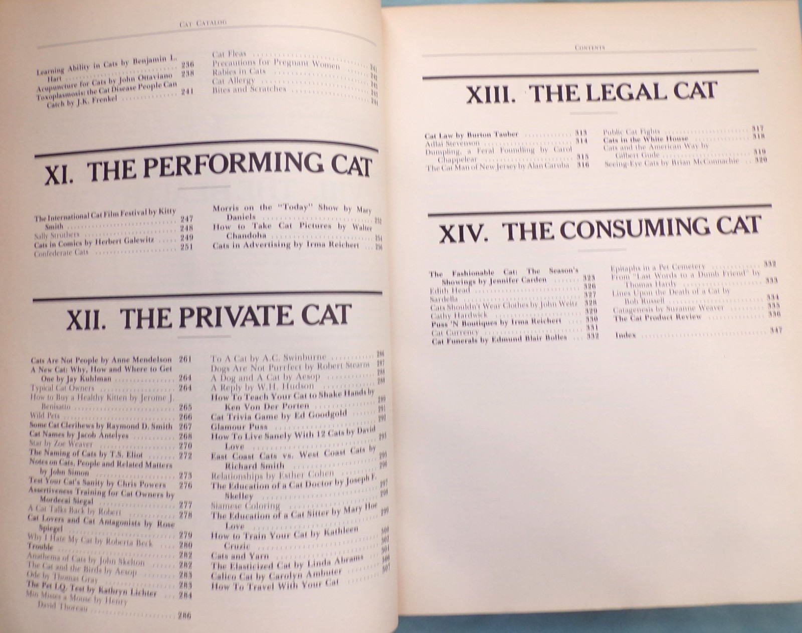 “Cat Catalog”, The Ultimate Cat Book, Large “Very Good” 1st Ed. Book, 352 pages