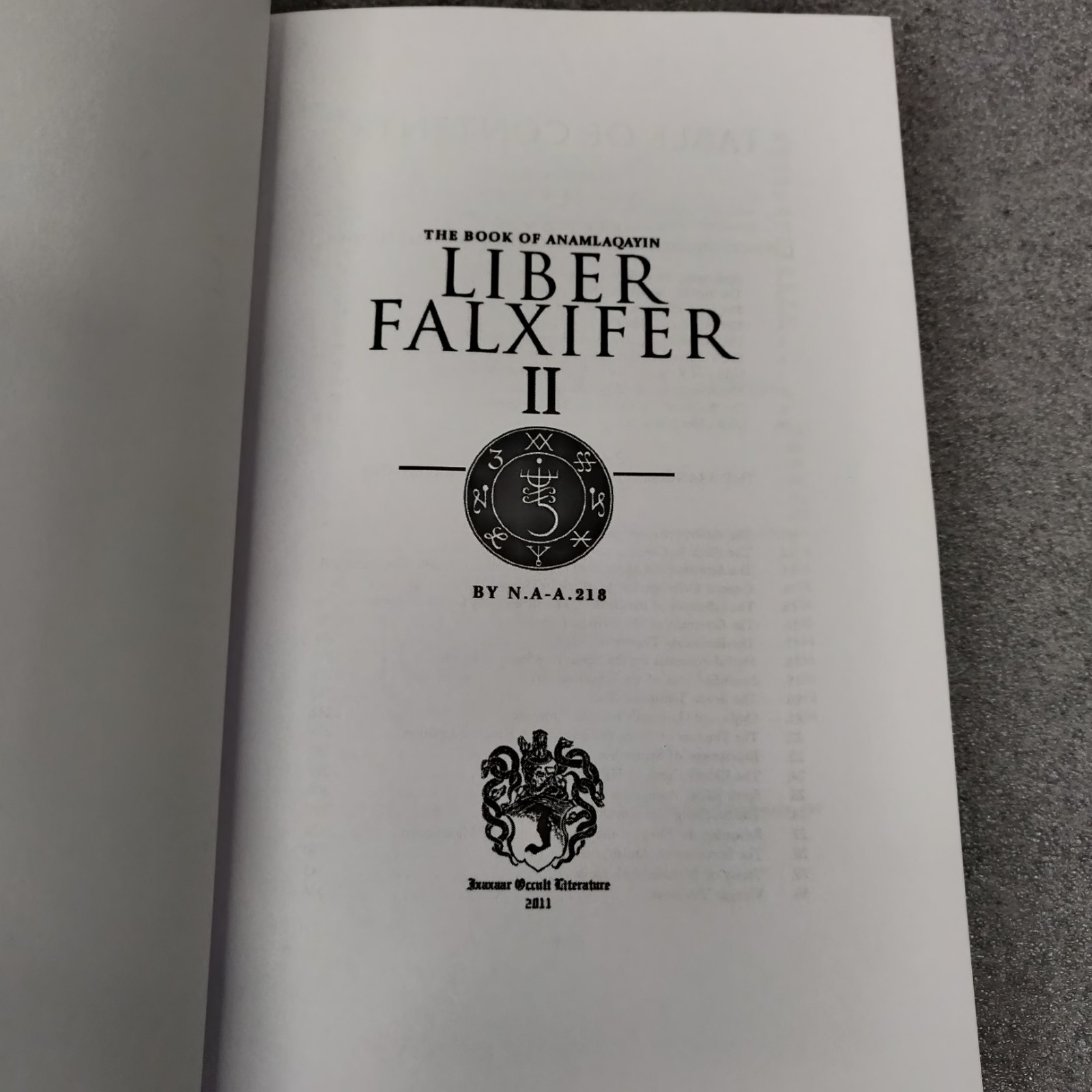 Liber Falxifer II N.A-A.218 READ DESCRIPTION