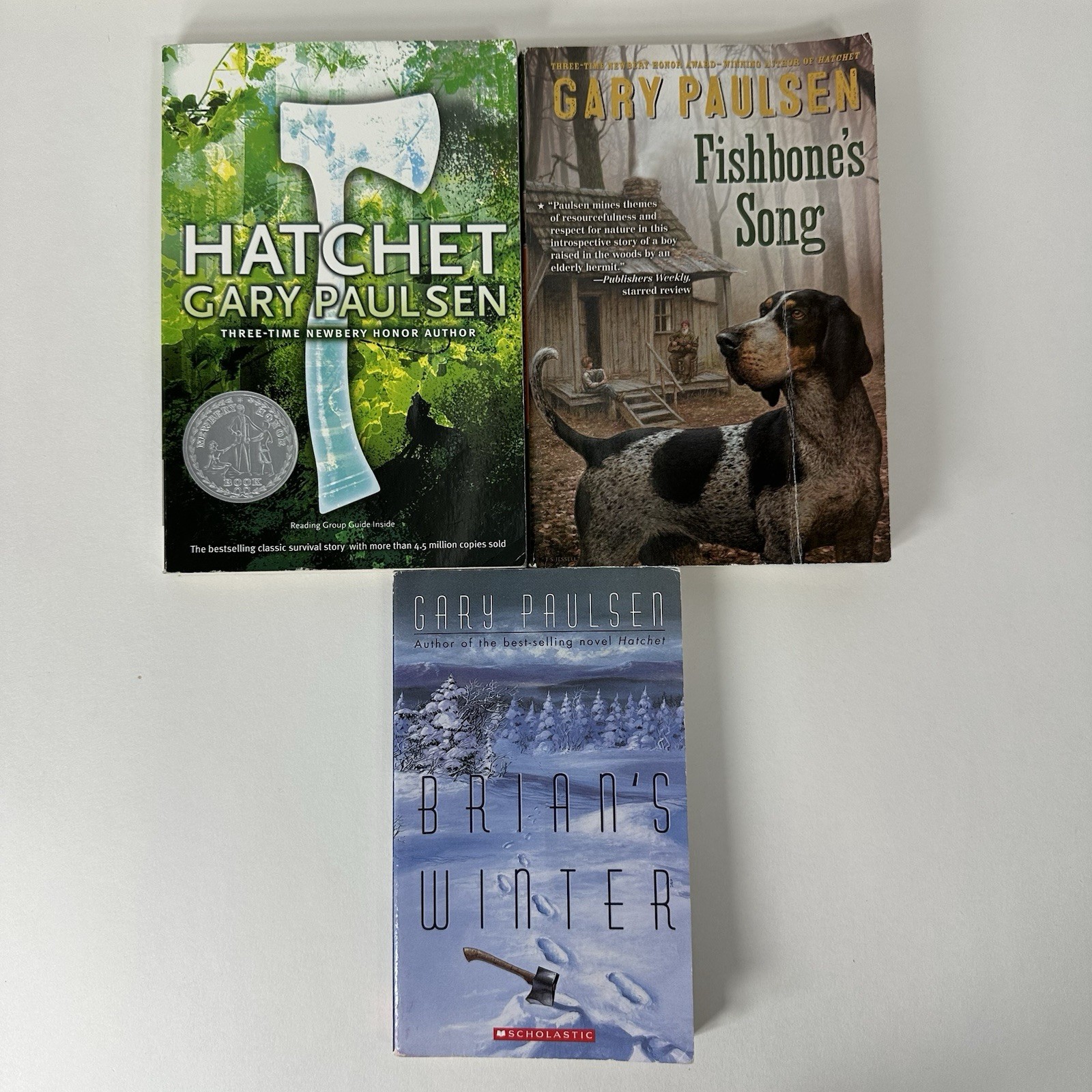 Lot of 7 Gary Paulsen Books, Hatchet, Brian’s Winter, DogSong, WoodSong, Good