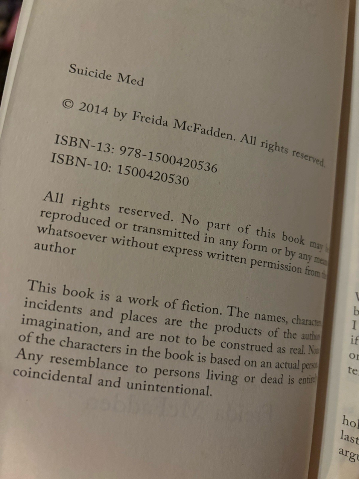 Suicide Med by Freida McFadden (2014, Trade Paperback)