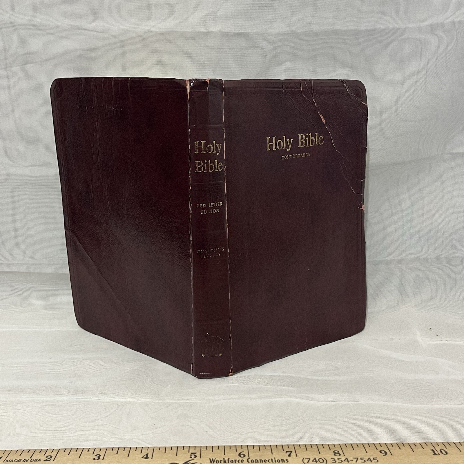 Holy Bible Concordance KJV Red Letter Edition 1973 Burgundy Word Aflame Press