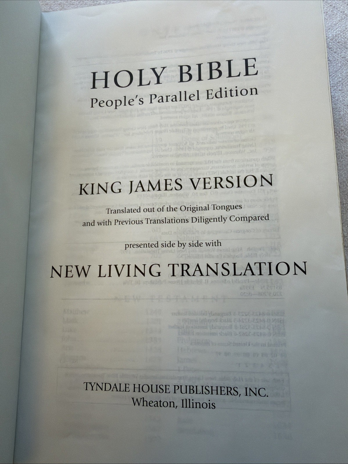 VTG 1997 Holy Bible: People’s Parallel Edition, KJV NLT Red Letter Leather Bound