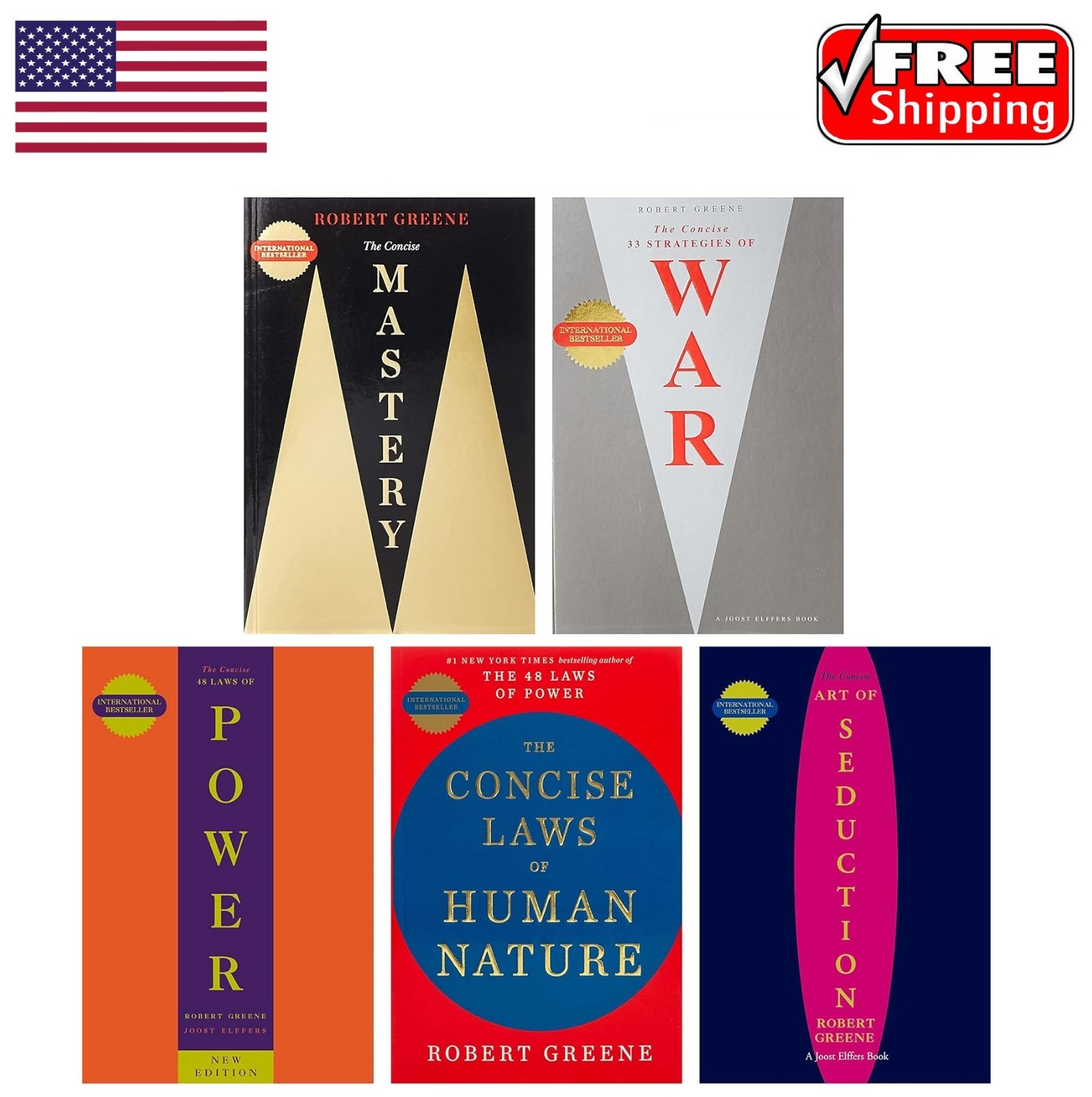 Robert Greene Collection 5 Books Set – [CONCISE] Seduction, Power, War, Mastery.