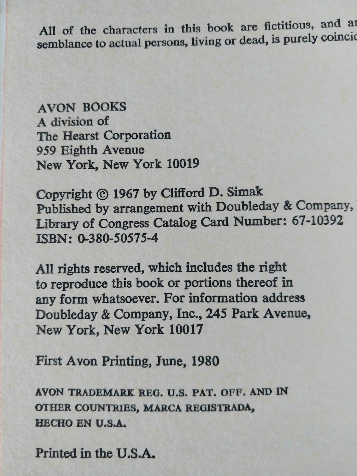 Clifford D. Simak – Why Call Them Back From Heaven? – Avon First Printing 1980