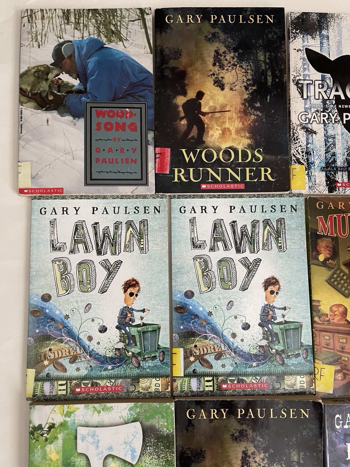 Lot of 23 Gary Paulsen Books- Lawn Boy- Hatchet -Tracker – Frog – Tucket –