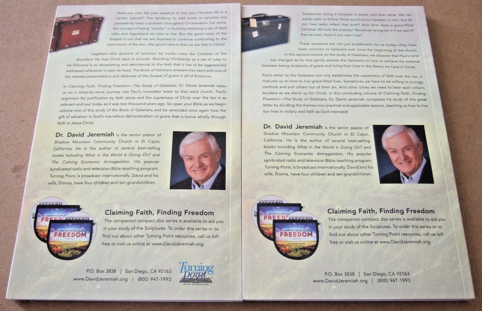 DR. DAVID JEREMIAH STUDY GUIDES CLAIMING FAITH FINDING FREEDOM VOLUMES 1-2