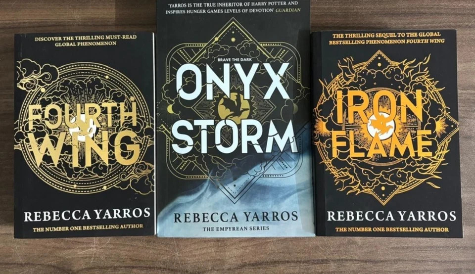 Onyx Storm + Iron Flame + Fourth wing by Rebecca Yarros 3 books set Paperback