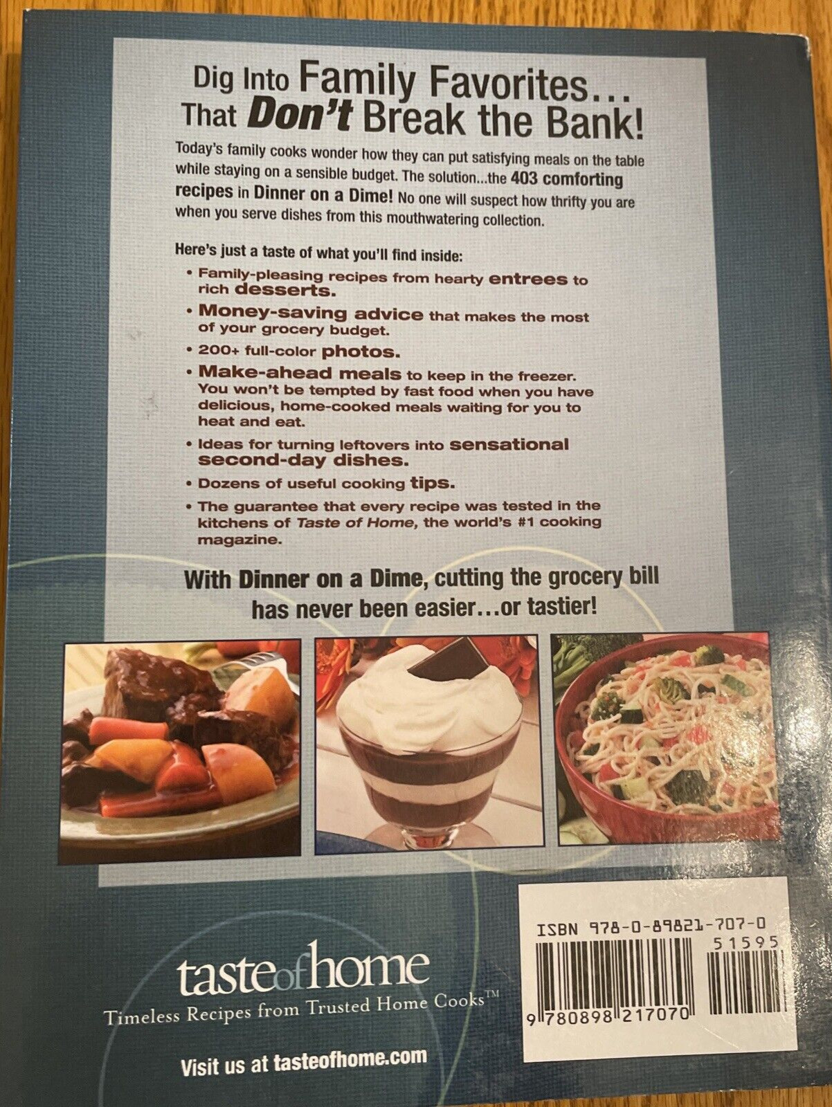 Taste of Home Dinner on a Dime 403 Budget Friendly Family Recipes 256 pages