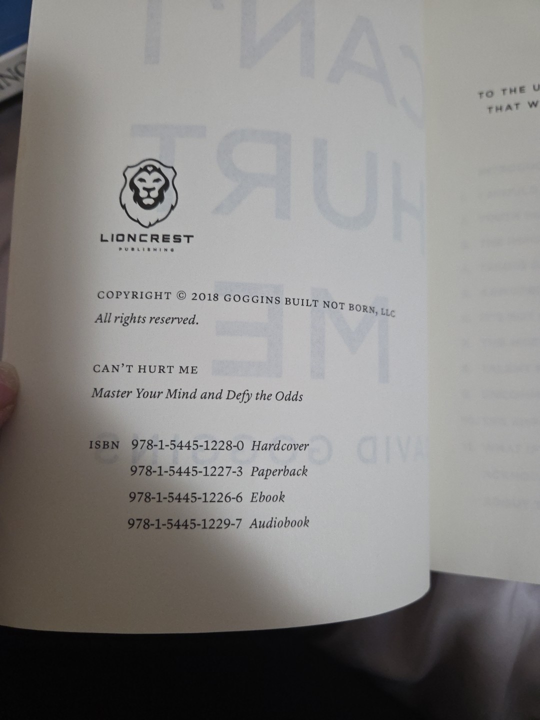 Can’t Hurt Me: Master Your Mind & Defy The Odds David Goggins Seal Book Can’t