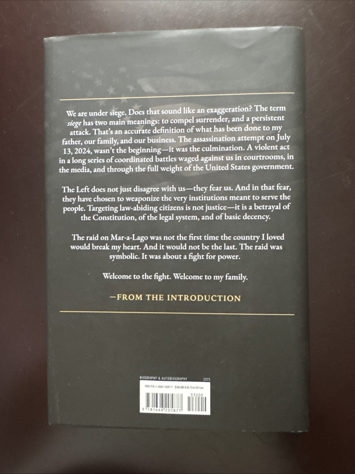 Under Siege : My Family’s Fight to Save Our Nation by Eric Trump (2025,…
