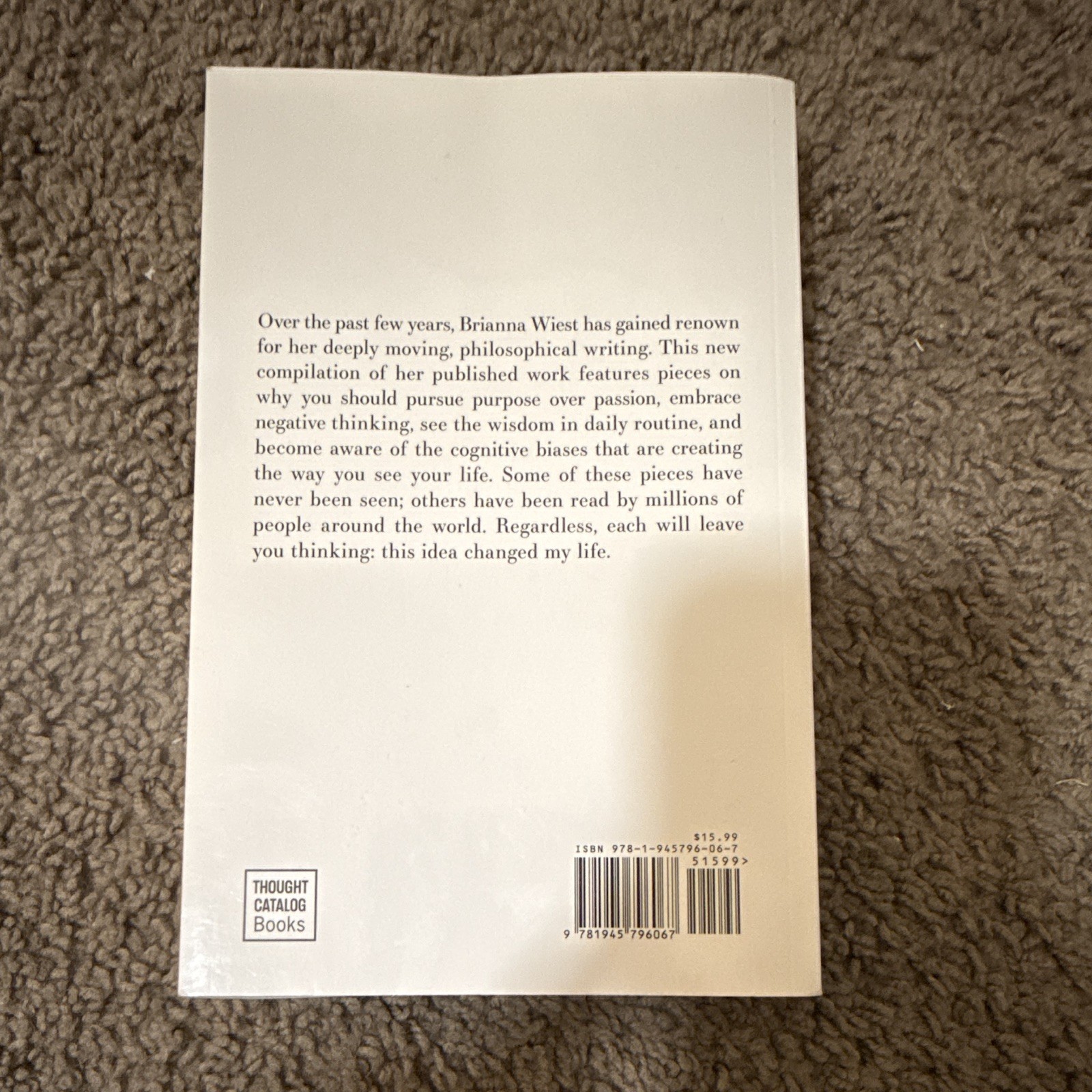 Brianna Wiest 101 Essays That Will Change the Way You Think PB, Thought Catalog