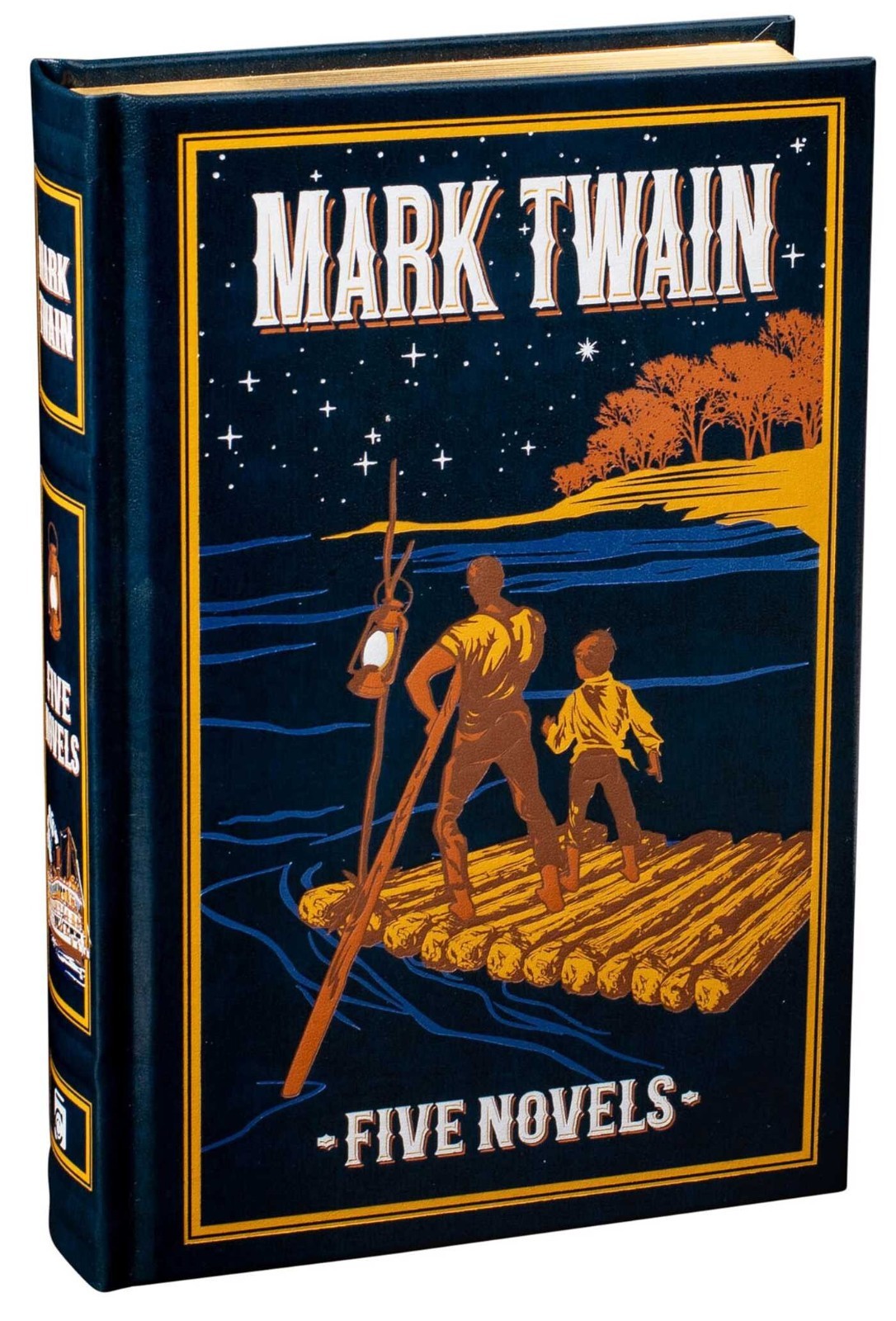MARK TWAIN 5 Novels: Tom Sawyer, Huckleberry Finn +3 Leather Bound Collectible