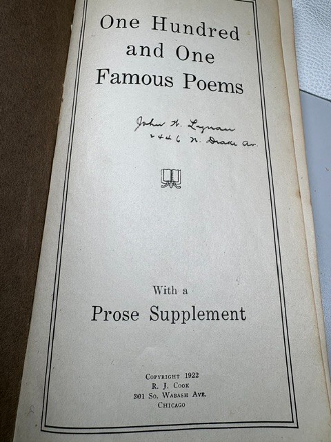 One Hundred and One Famous Poems 1922 Roy J. Cook The Cable Company