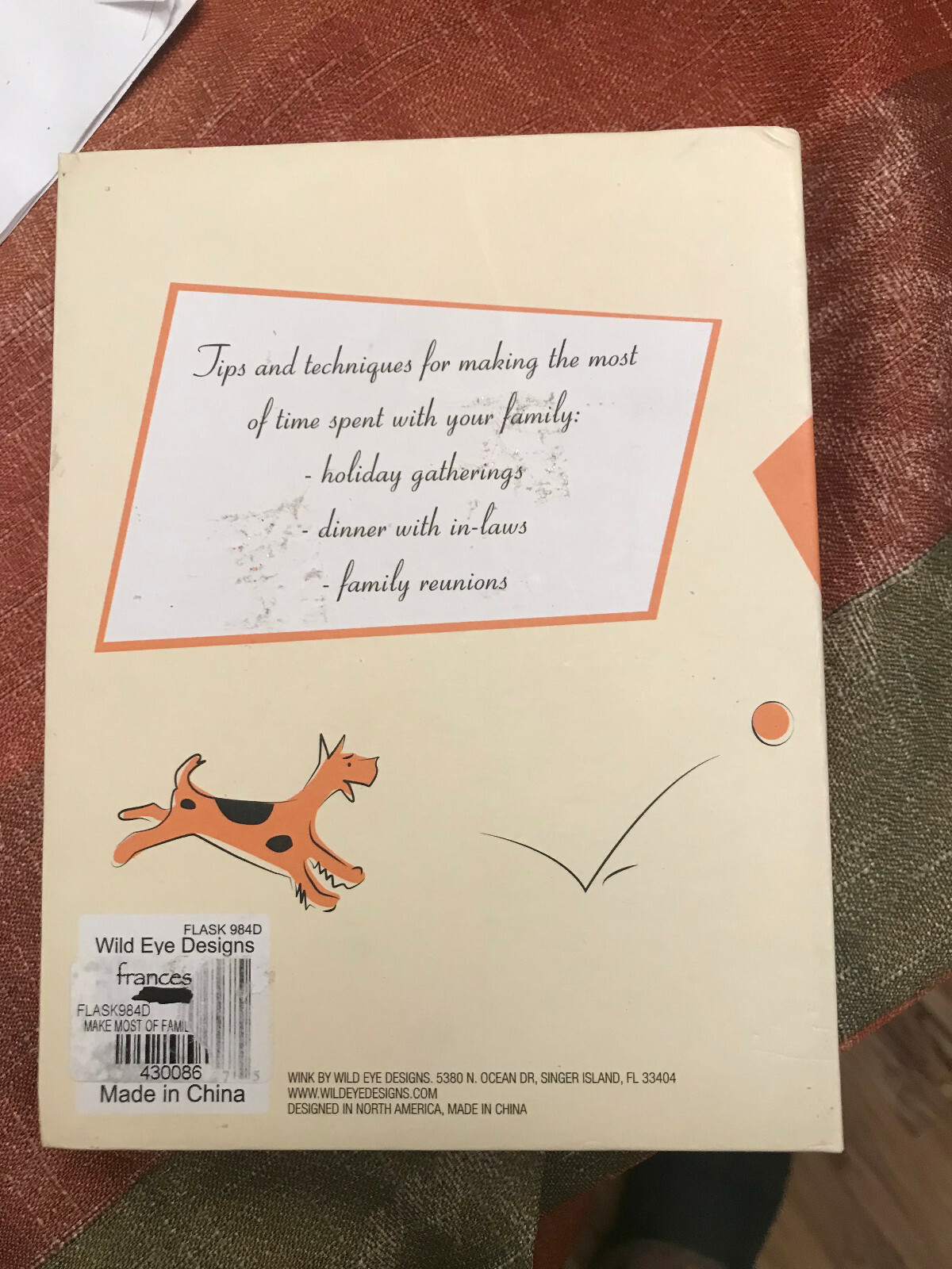 Wink Book Flask “Make the most of Family Time” 7oz