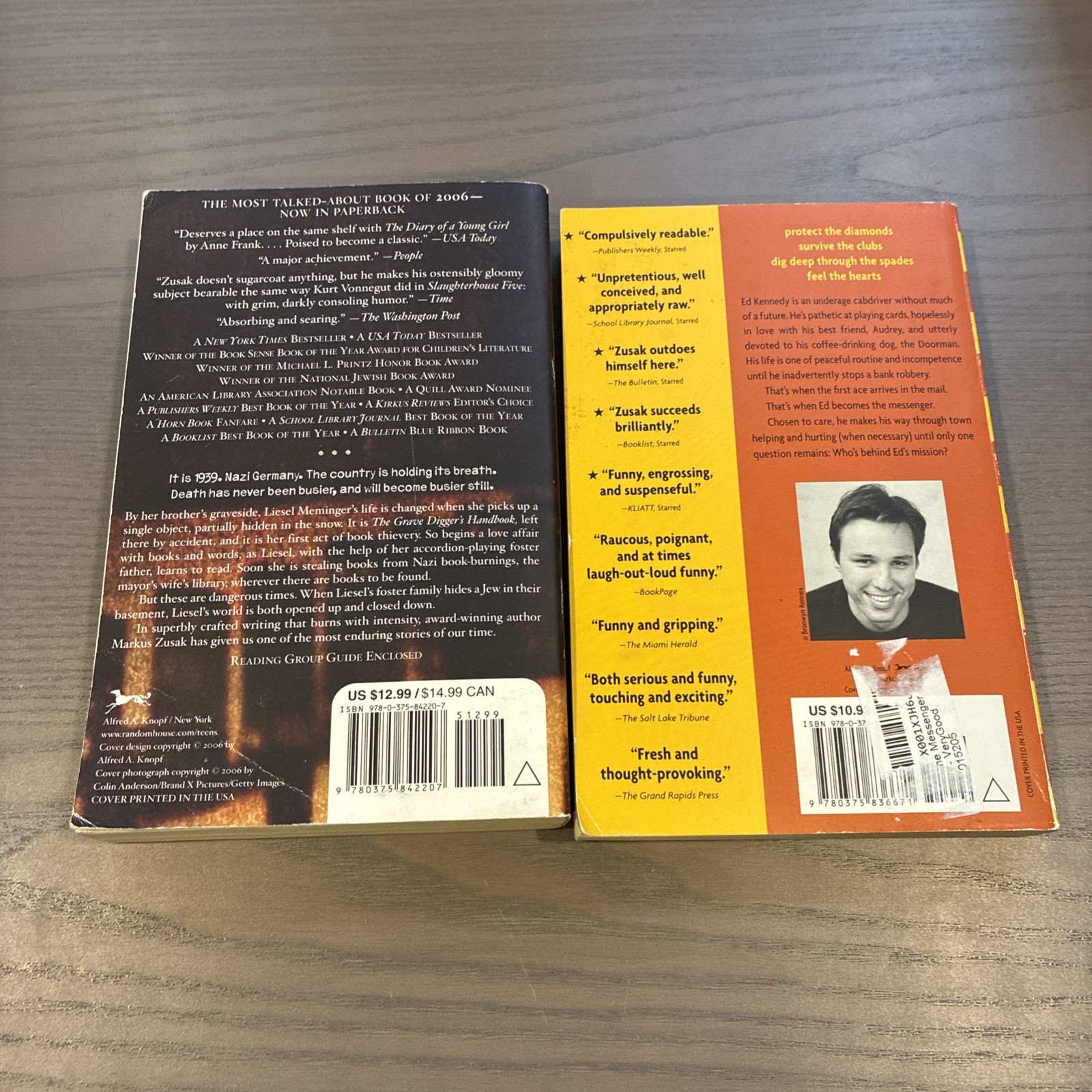 Markus Zusak 2 Paperback Lot : The Book Thief and I Am The Messenger Young Adult