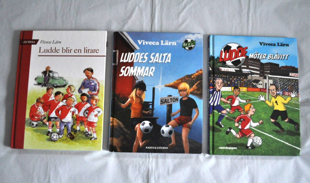 Swedish Edition Lot of 3 Books Ludde by Viveca Lärn Friendship Sport Football