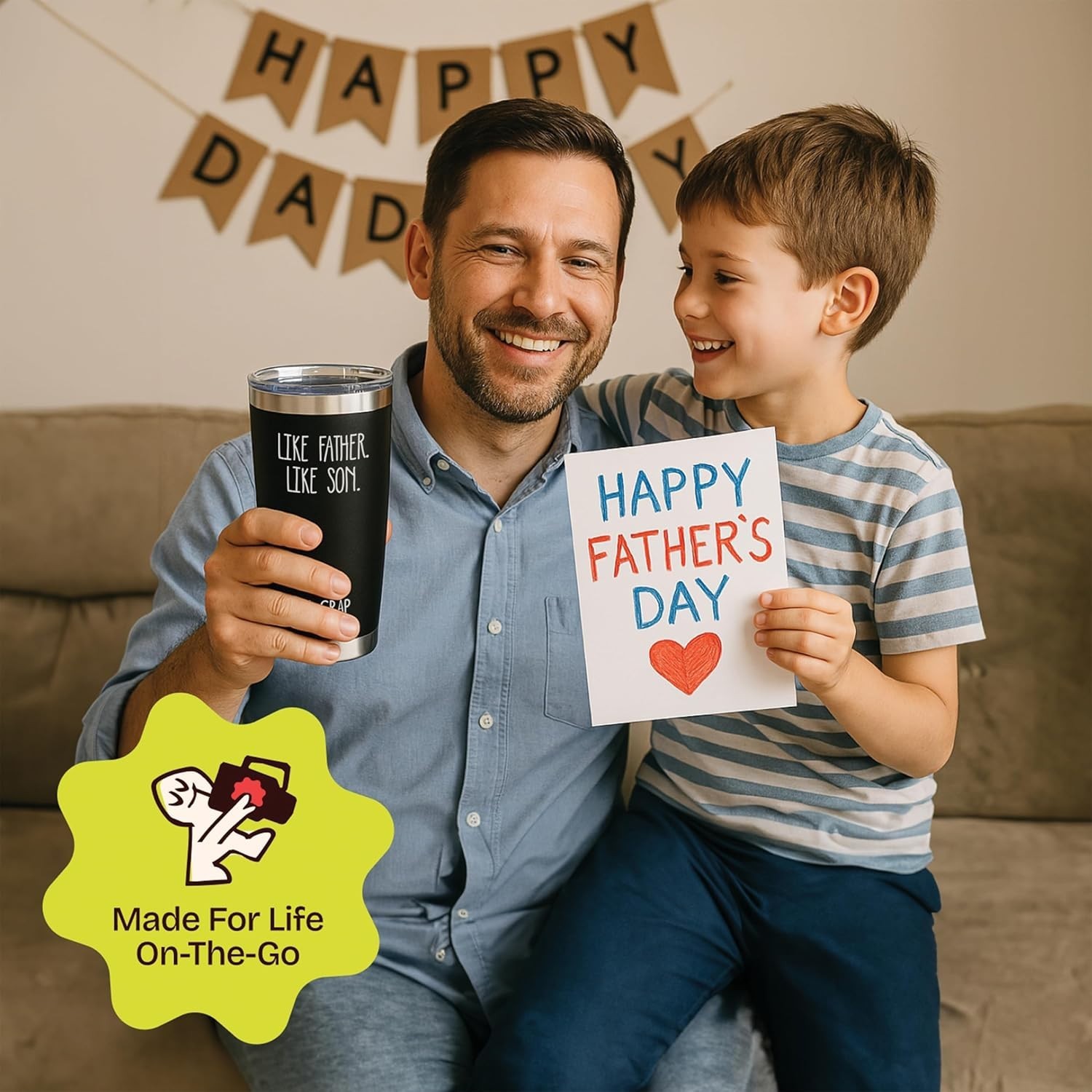 20oz Insulated Tumbler – Perfect Gift for Dads – Like Father Like Son Cup