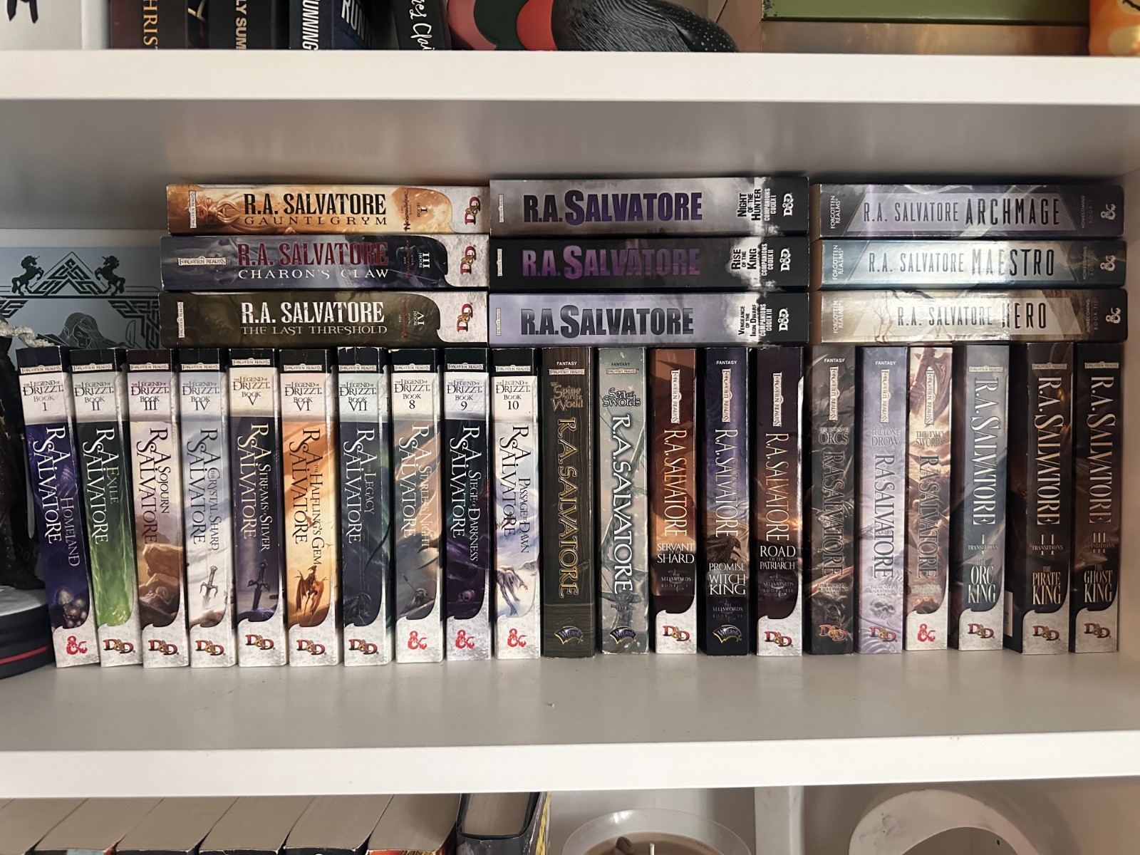 R.A. Salvatore – 30 books, incl The Legend of Drizzt 1-10, Neverwinter 1-3, more