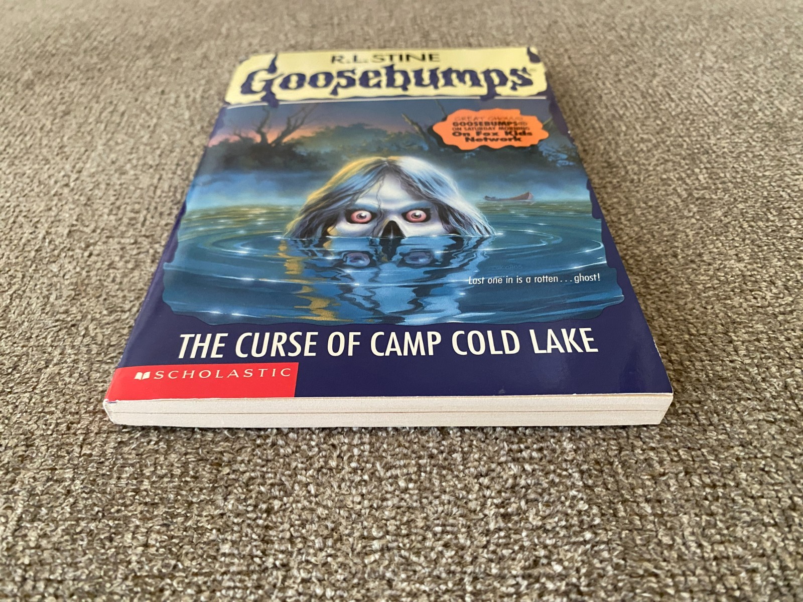 LN 1st print Goosebumps #56 The Curse of Camp Cold Lake w/att bookmark & cards
