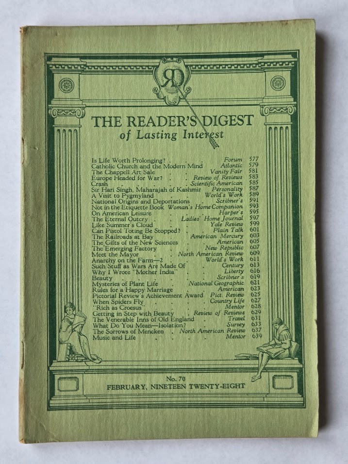 Antique 1928 The Reader’s Digest of Lasting Interest Magazine Booklets U Choose