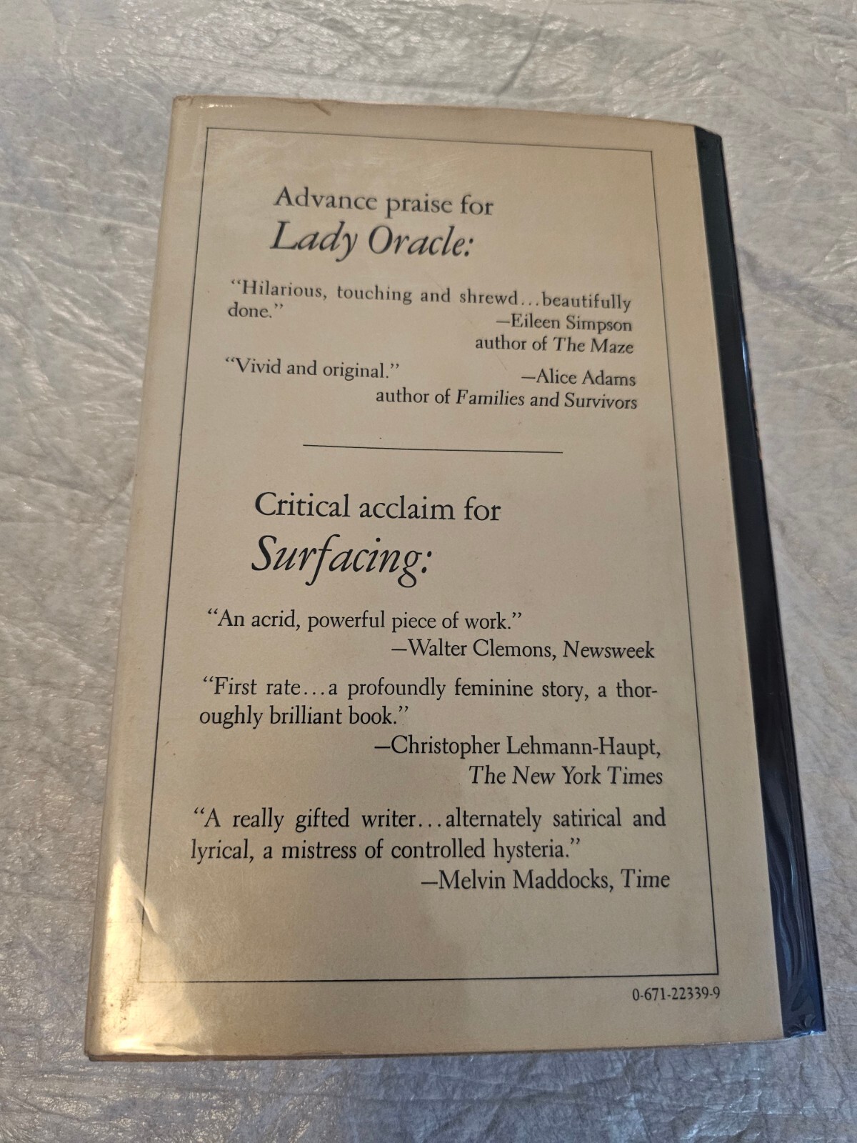 Lady Oracle Margaret Atwood Simon and Schuster 1976 1st US Edition/Print
