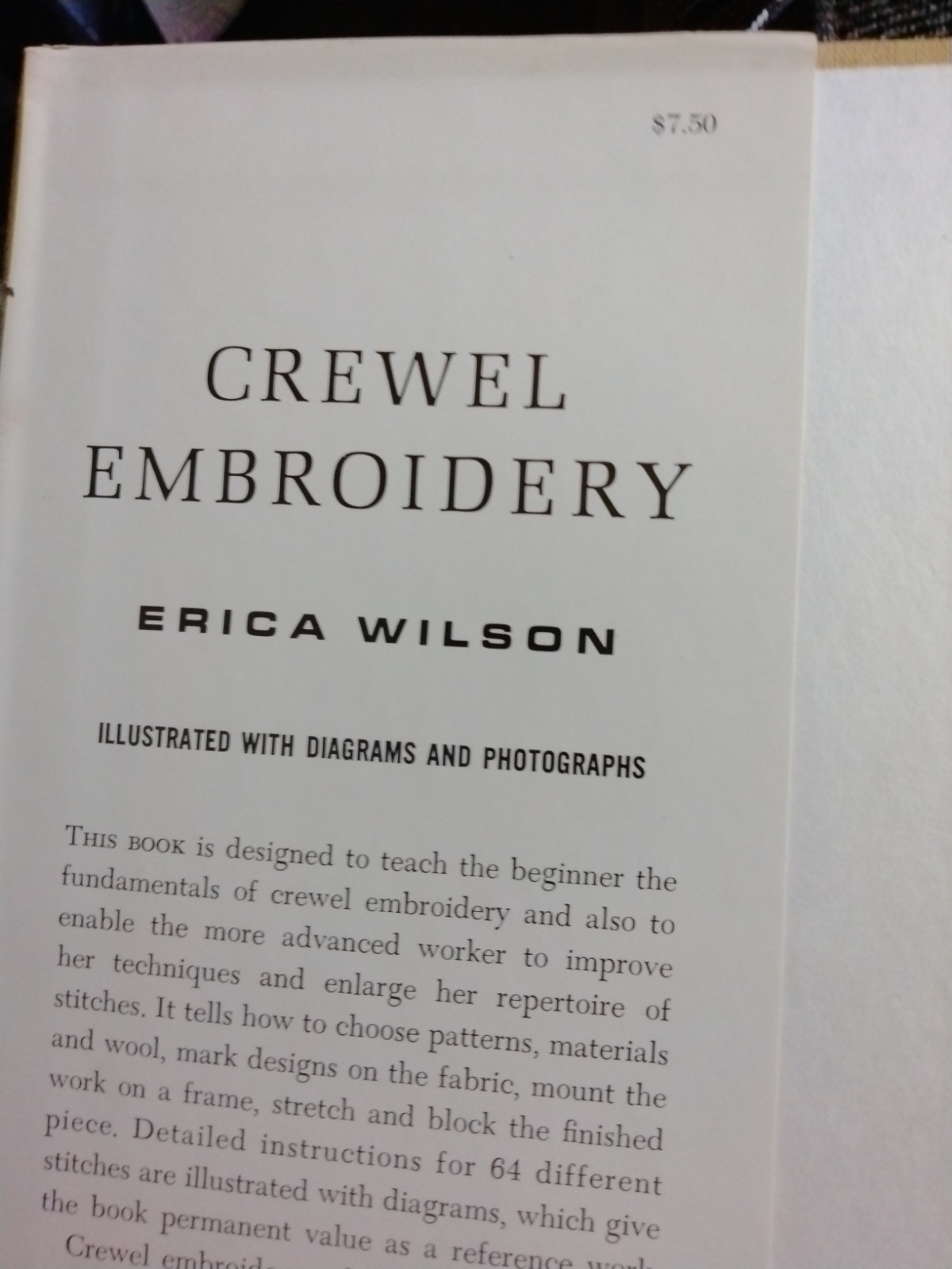 Crewel Embroidery By Erica Wilson — Hardcover 1962 –