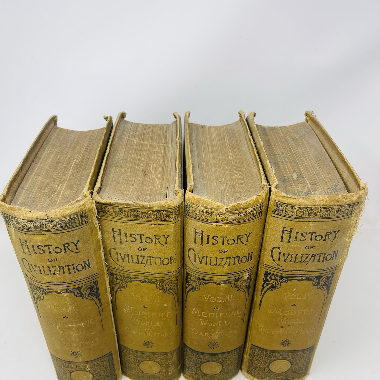 History of Civilization E.A. Allen 1889 HC Volumes 1-4 Complete Set Antique